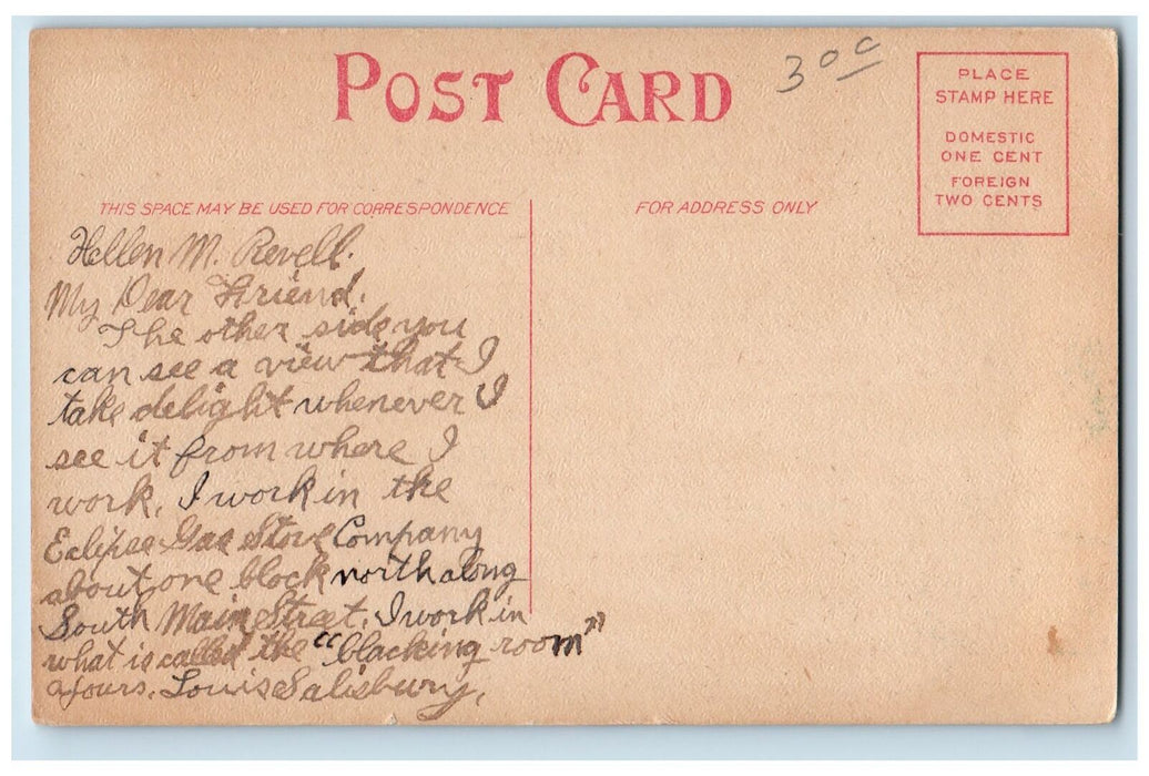 c1910's View From Illinois Central Depot Rockford Illinois IL Unposted Postcard