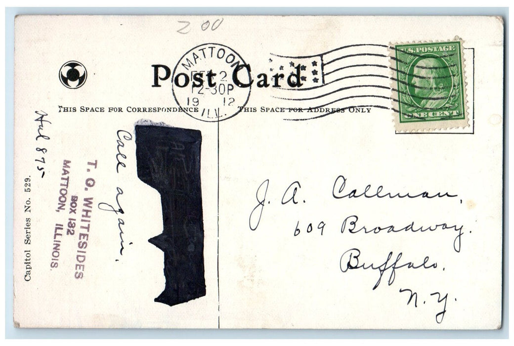 1912 I.O.O.F. Building Exterior Roadside Springfield Illinois IL Posted Postcard
