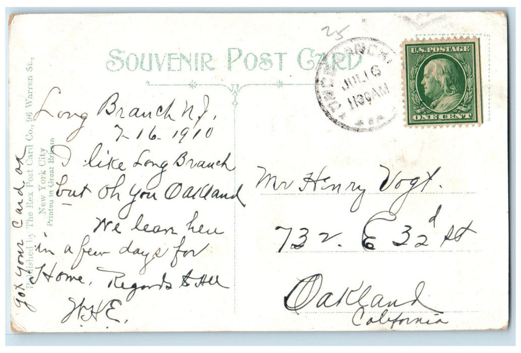 Private Lake And Grounds Res. Late John A. M'Call Long Branch NJ Postcard