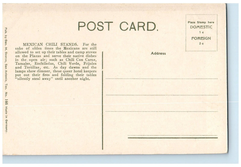 c1910s Mexican Chili Stands View San Antonio Texas TX Unposted Vintage Postcard