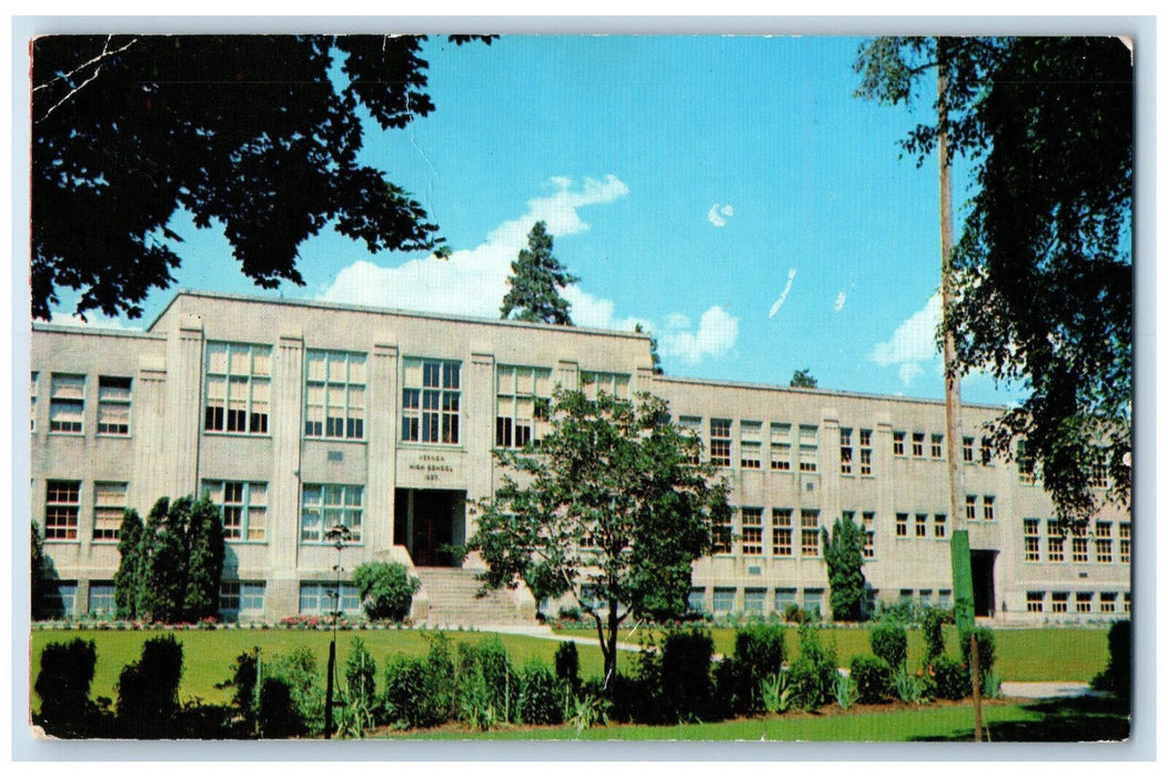 1969 The Vernon High School Vernon British Columbia Canada Vintage Postcard