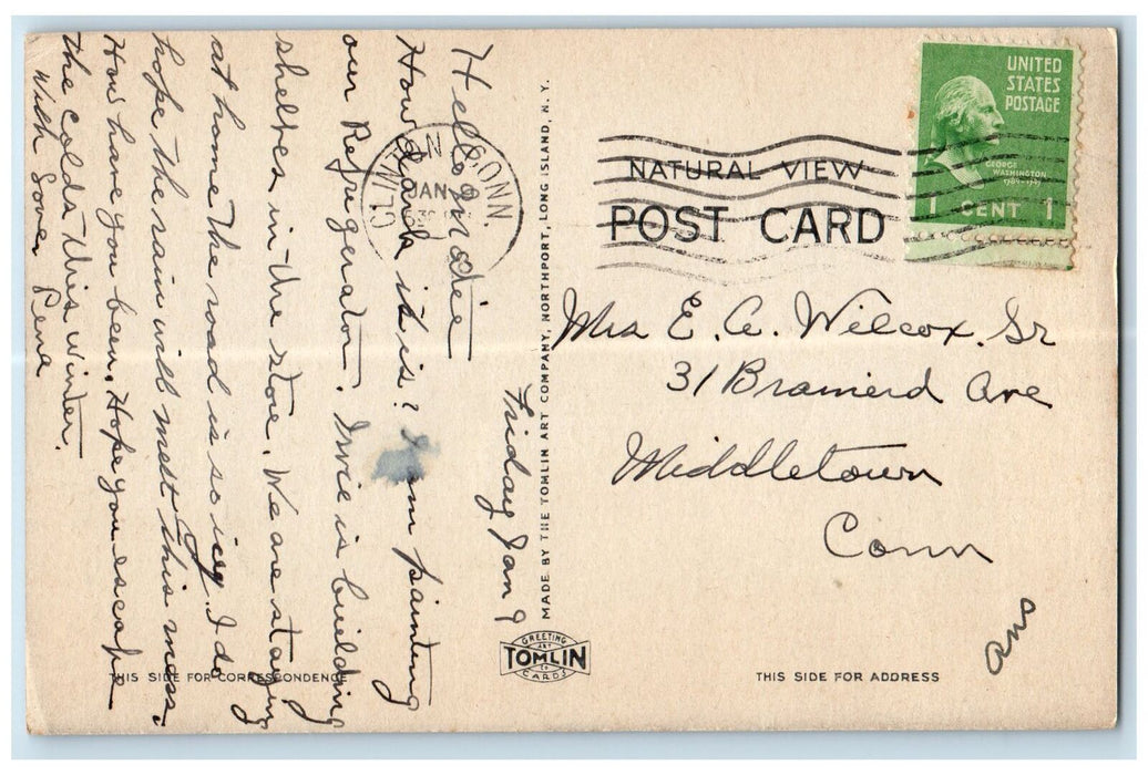 c1910 West Walk Beach Park Resort Houses Trees Pathway Clinton Conn. CT Postcard