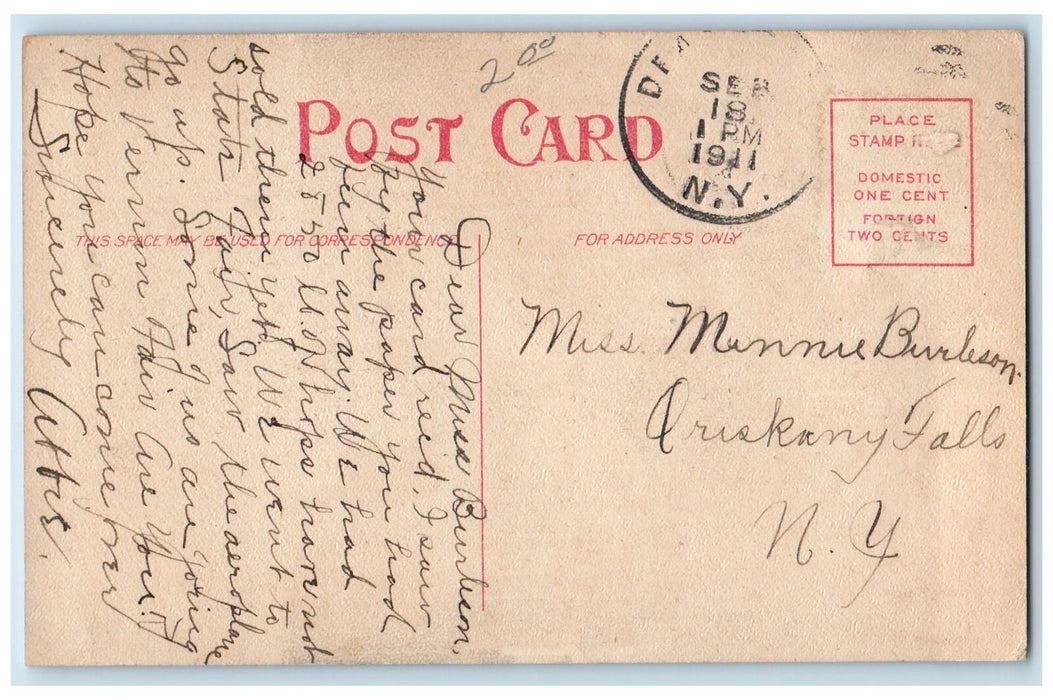 1911 Merlien Block Exterior Roadside Scene Rockford Illinois IL Posted Postcard