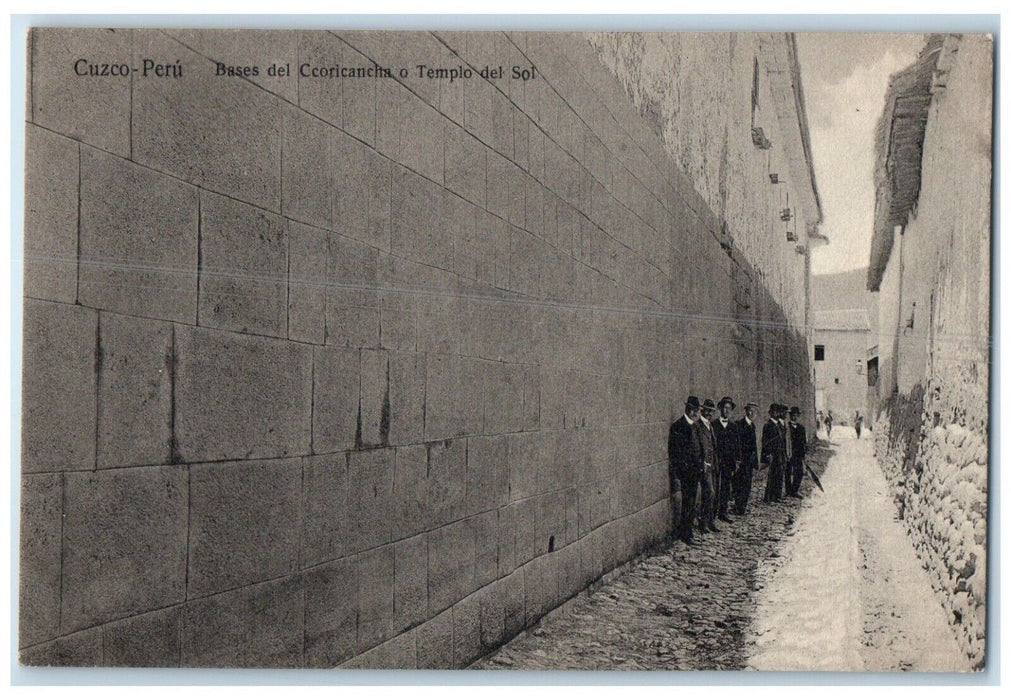 c1940's Bases of the Ccoricancita or Temple of the Sun Cusco Peru Postcard