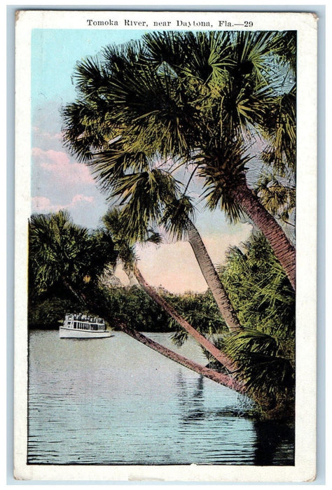 1921 Scenic View of Tomoka River Ship Scene Near Daytona Florida FL Postcard