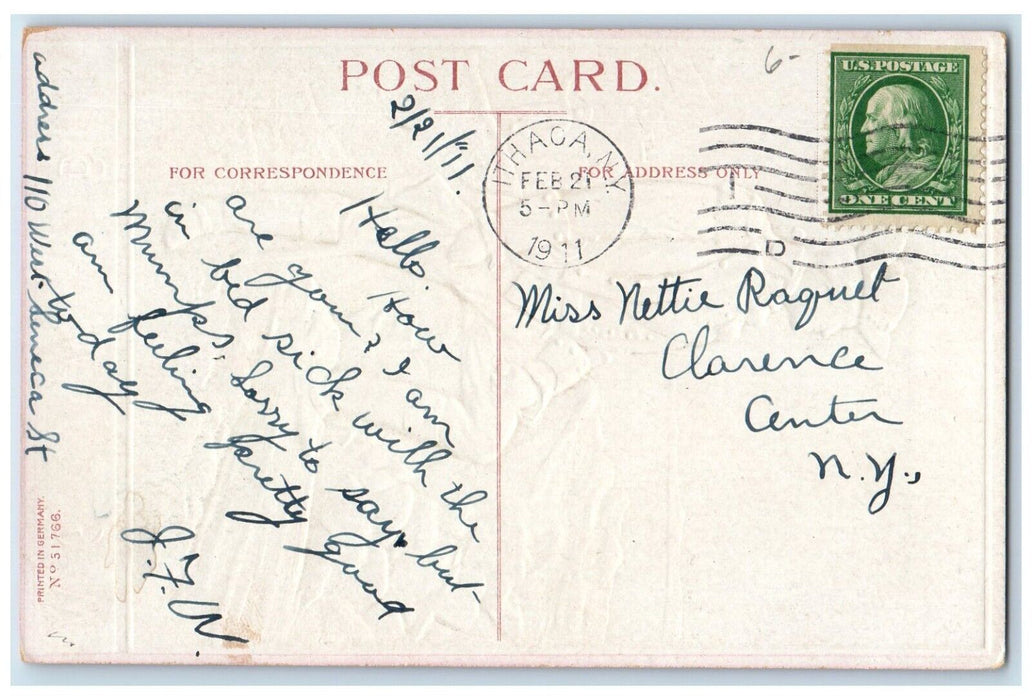 1911 Birthday Greetings Washington At Yorktown Ithaca New York NY Postcard