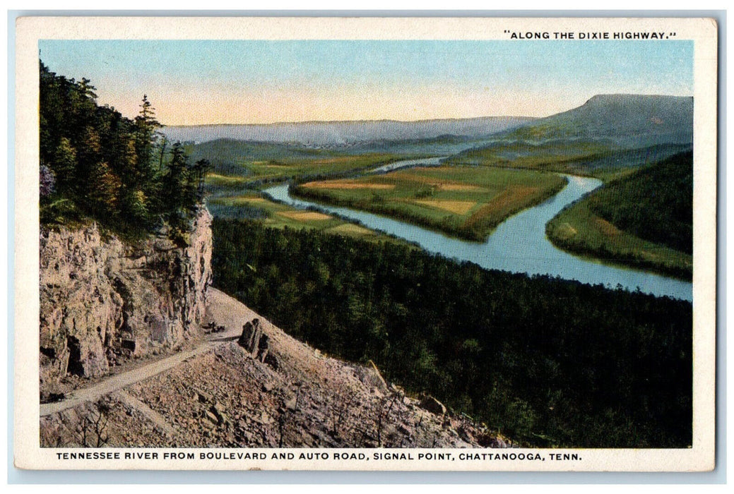 c1920's Along Dixie Highway Tennessee River Signal Point Chattanooga TN Postcard