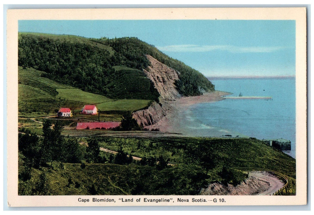 c1940's Cape Blomidon "Land of Evangeline" Nova Scotia Canada Postcard