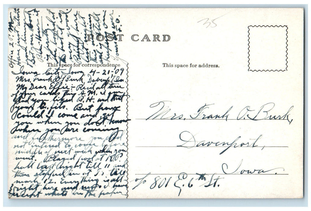 1909 View Of Engineering Building S. U. I., Iowa City, Iowa IA Antique Postcard