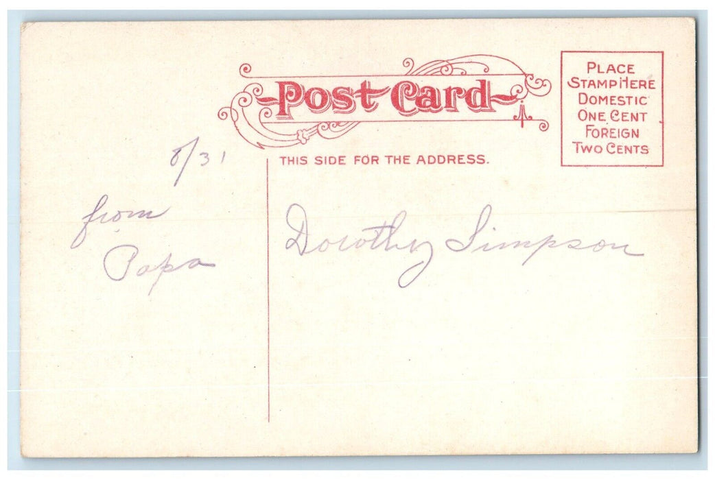 c1910 Hanscom Park Winter Snow River Lake Trees Omaha Nebraska Vintage Postcard