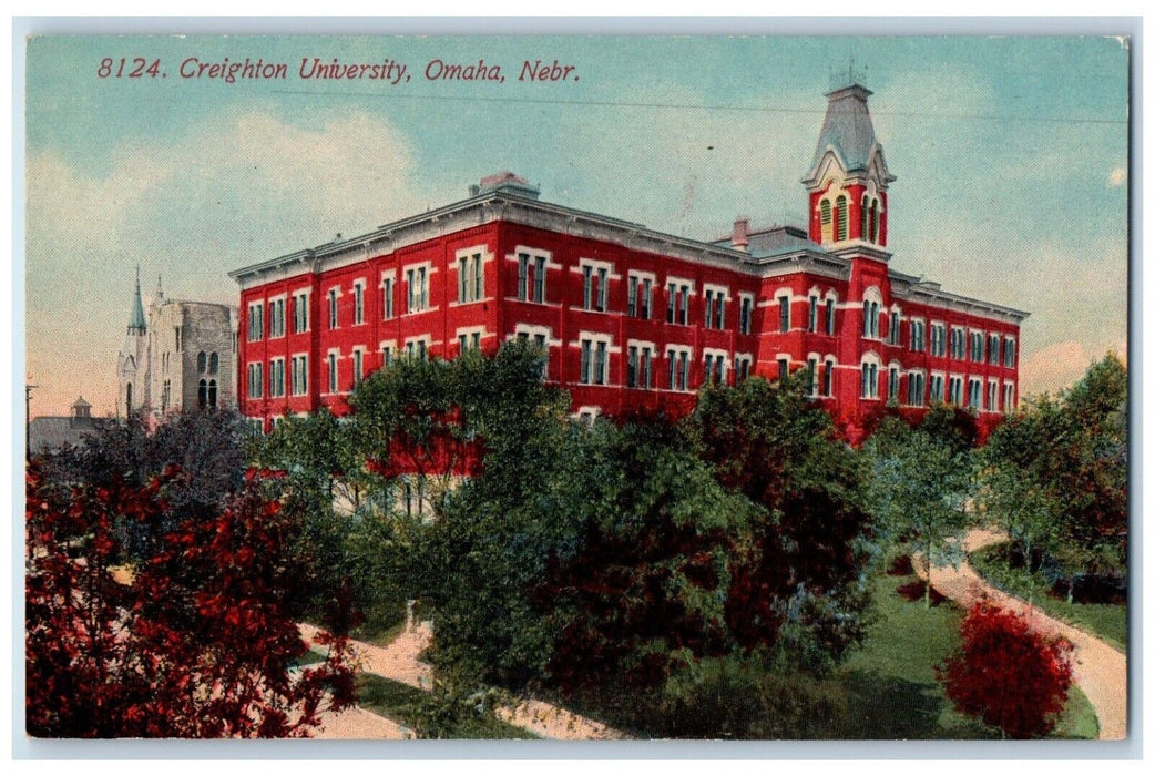 c1910 Creighton University Exterior Building School Omaha Nebraska NE Postcard