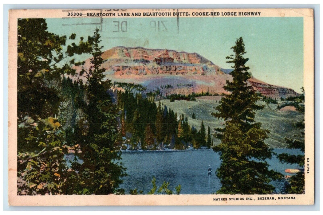 1970 Beartooth Lake Beartooth Butte Cooke-Red Lodge Highway Bozeman MT Postcard