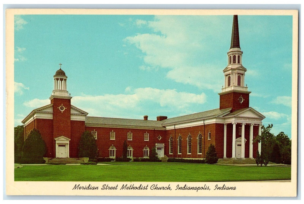 Meridian Street Methodist Church Panoramic View Indianapolis Indiana IN Postcard