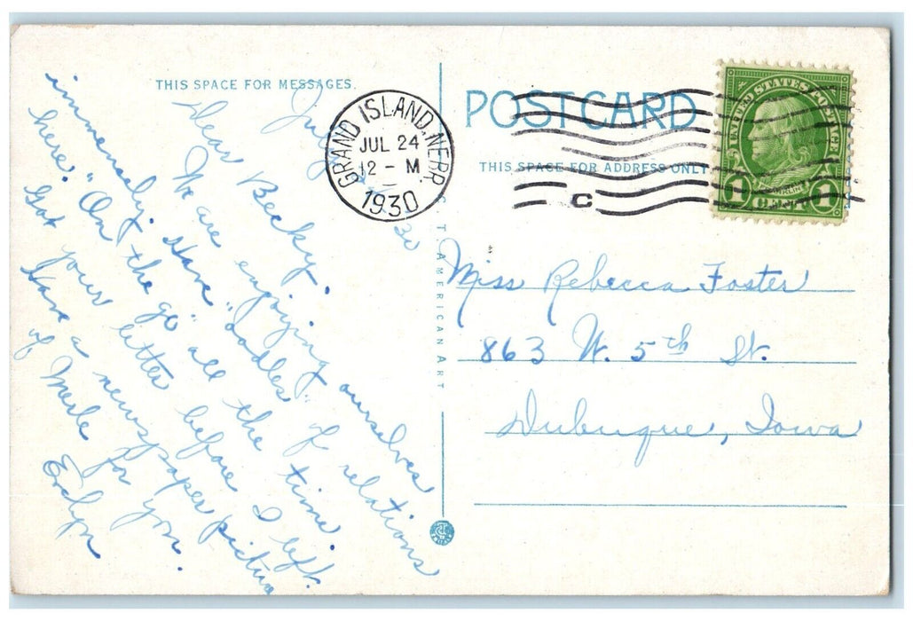 1930 Schimmers Lake Pleasure Resort Near Dock Grand Island Nebraska NE Postcard