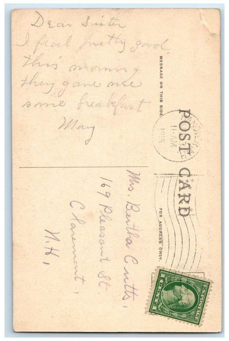 1915 Mary Hitchock Memorial Hospital Hanover New Hampshire NH Antique Postcard