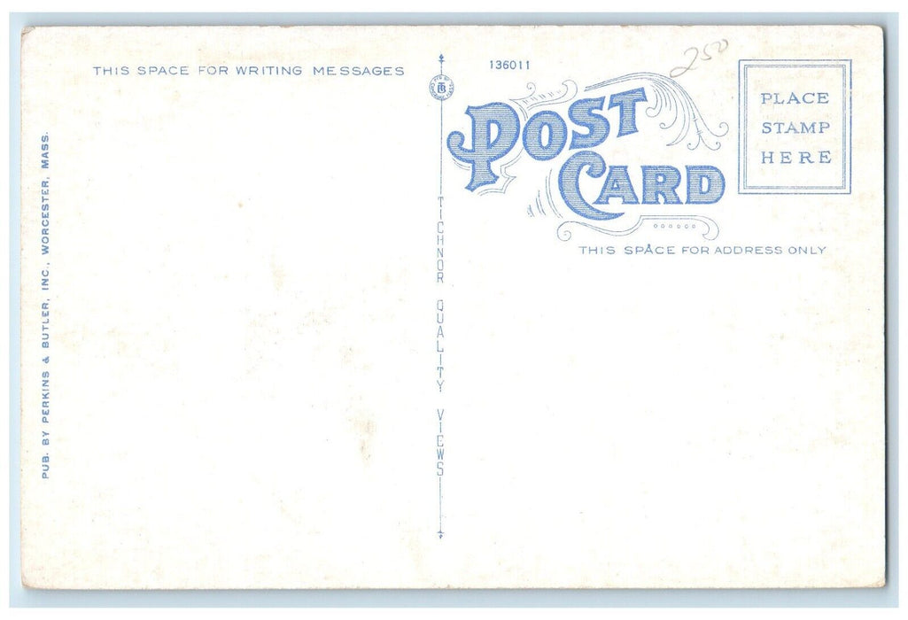 c1930's Post Office Franklin Square Worcester Massachusetts MA Unposted Postcard