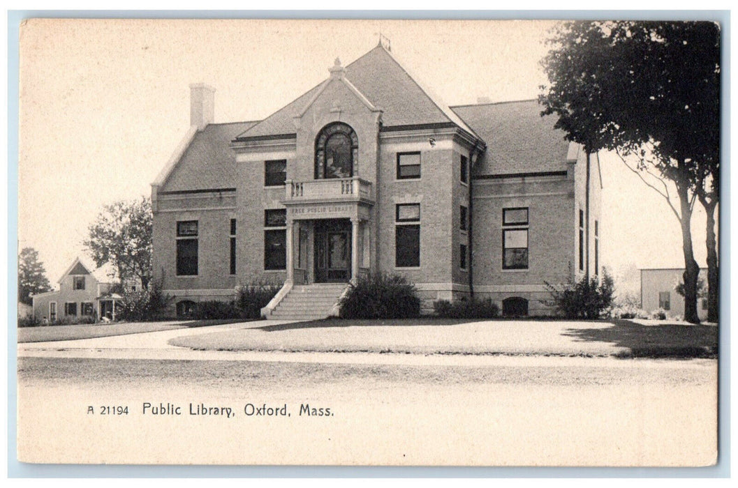 c1905 Public Library Oxford Massachusetts MA Antique Rotograph Co. Postcard