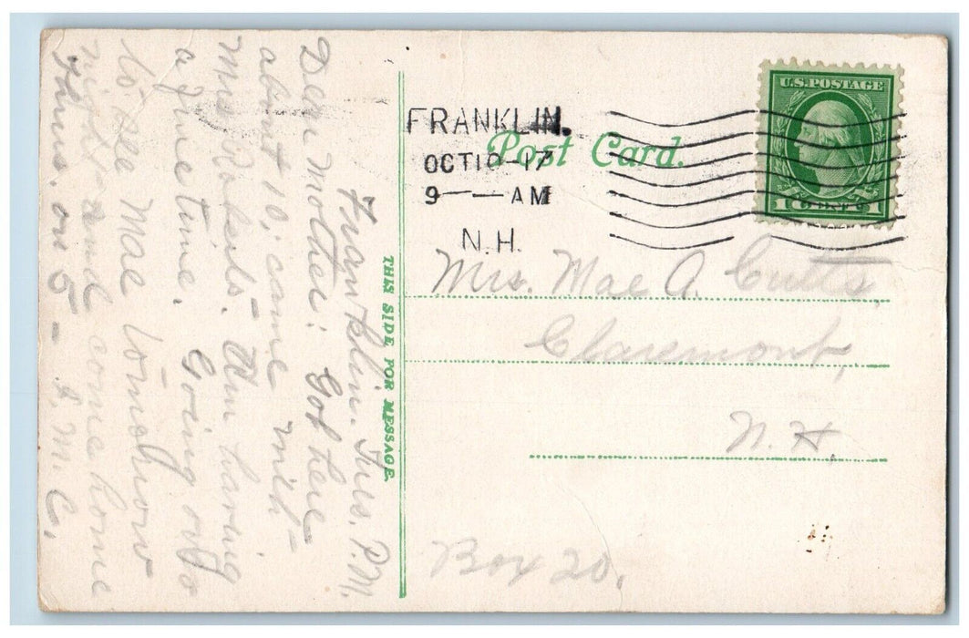 1917 Front View Of Unitarian Church Franklin New Hampshire NH Antique Postcard