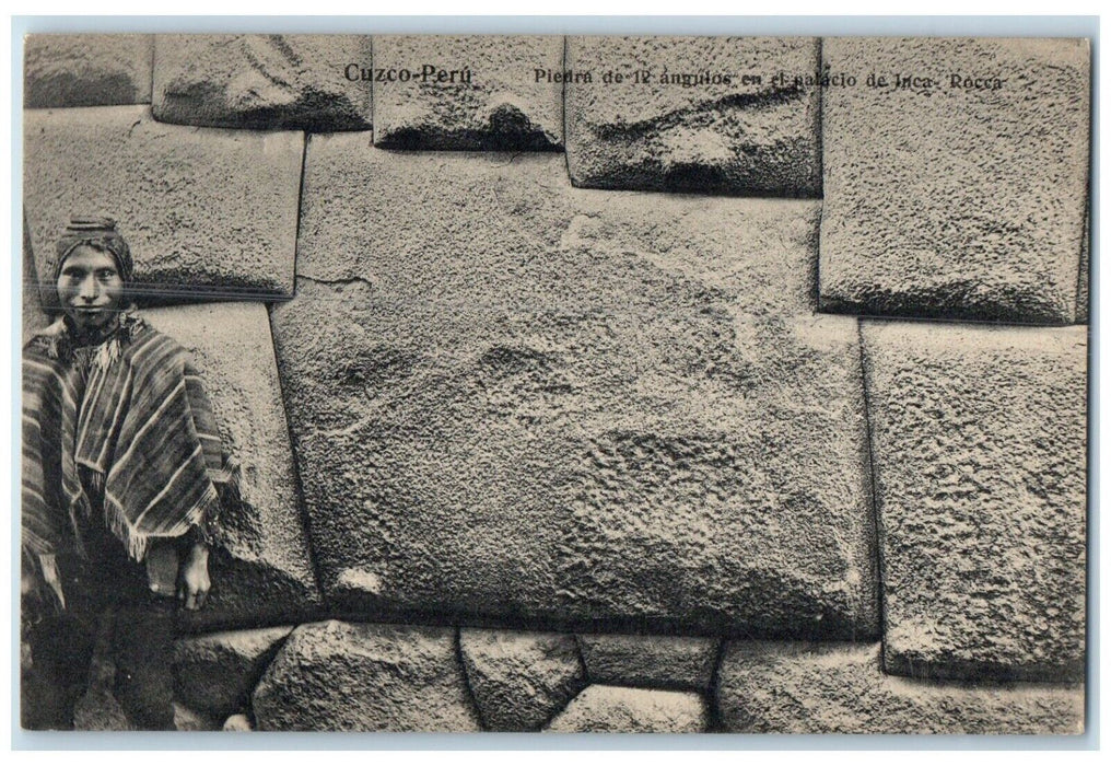c1940's 12 Angled Stone In Inca-Rocca Palace Cusco Peru Unposted Postcard