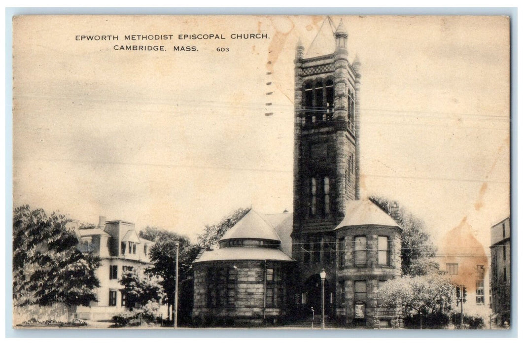 1937 Epworth Methodist Episcopal Church View Cambridge Massachusetts MA Postcard