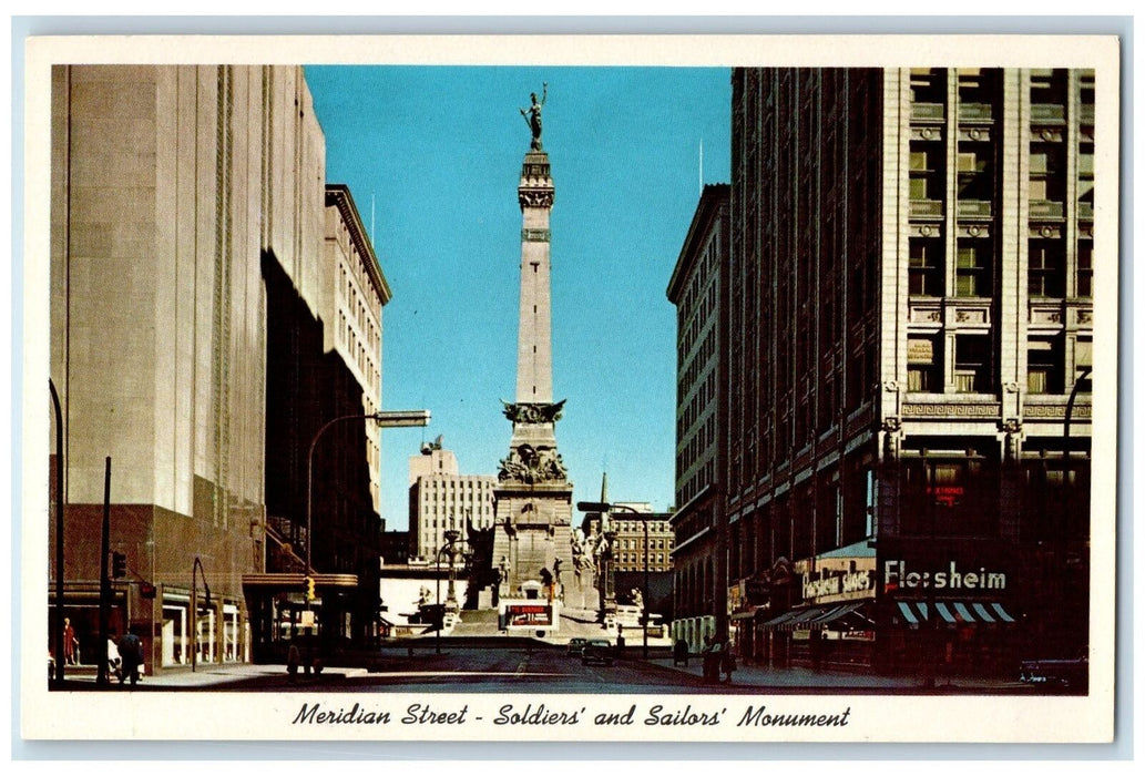 Meridian Street Soldiers' And Sailor's Monument Indianapolis Indiana IN Postcard