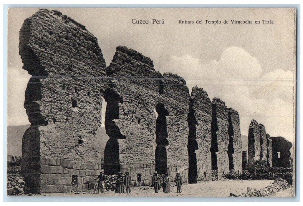 c1910 Ruinas Del Templo De Viracocha En Tinta Cusco Peru Unposted Postcard