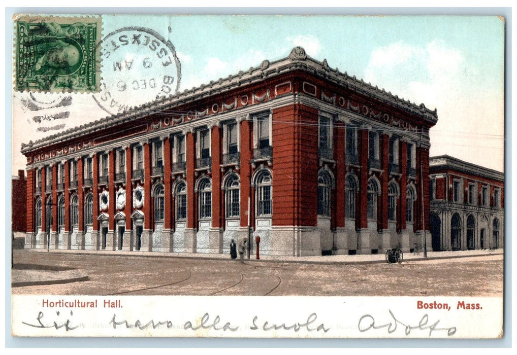 1905 Horticultural Hall Building Railroad View Boston Massachusetts MA Postcard