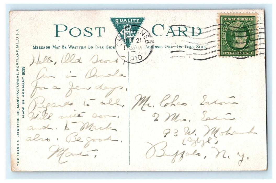 1910 Hanscom Park, Lily Pond, Omaha Nebraska NE Antique Postcard