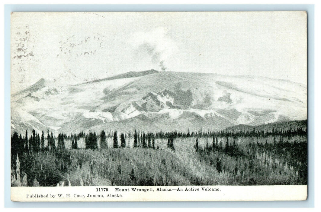 1909 An Active Volcano in Mount Wrangell, Alaska AK Antique Postcard