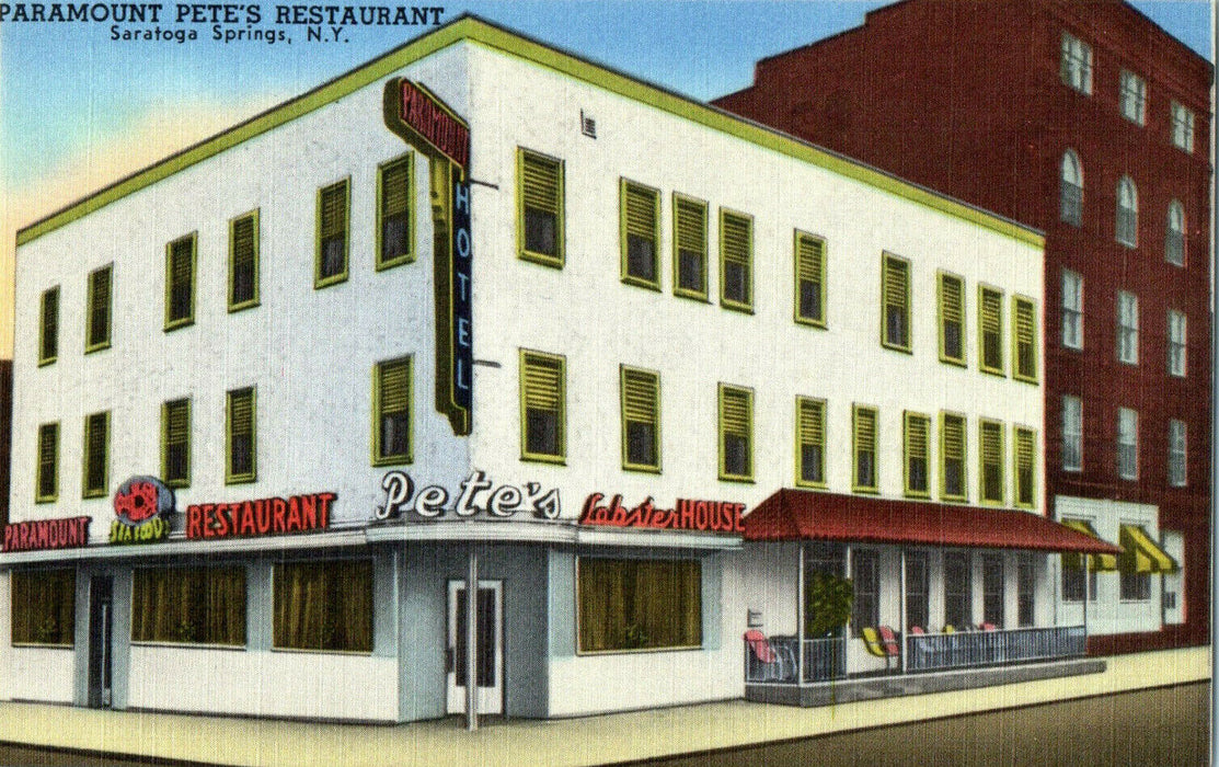 1917 Paramount Pete's Restaurant, Saratoga Springs New York NY Unposted Postcard