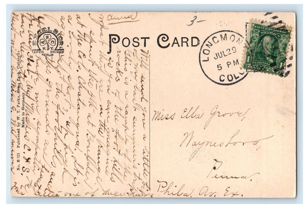 c1910's Canyon Of The Big Thompson Estes Park Colorado CO Antique Postcard