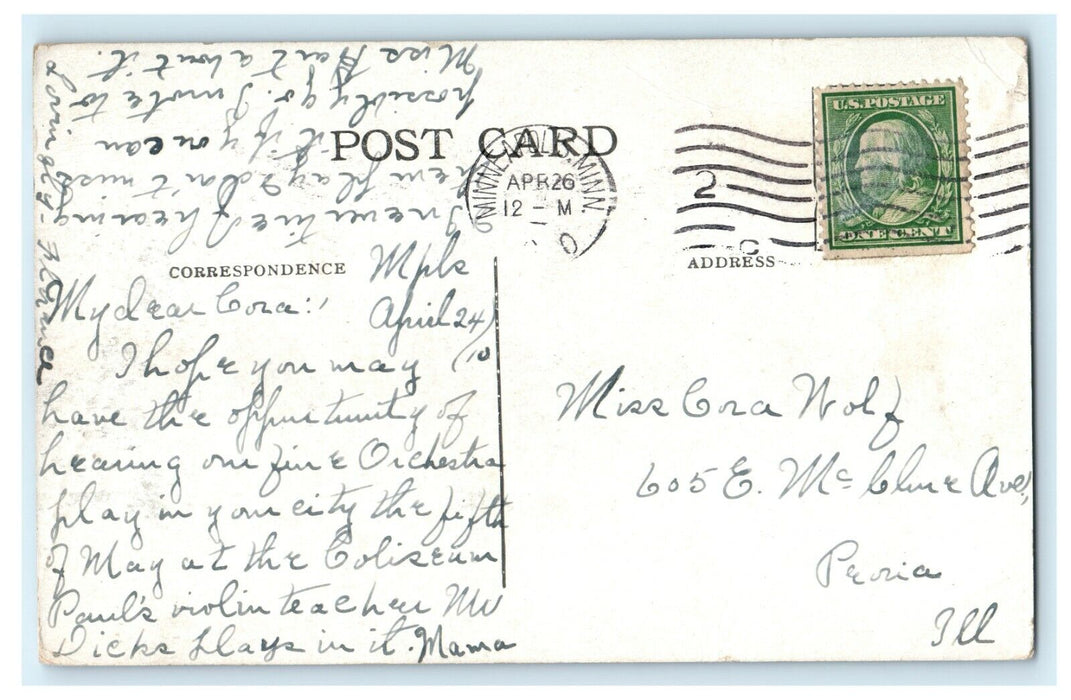 1910 People Looking at Lily Pond in Como Park, St. Paul Minnesota MN Postcard