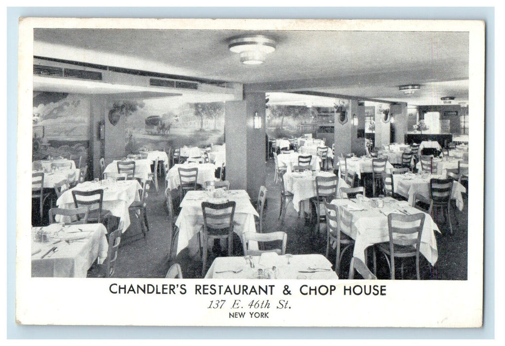 Chandler's Restaurant & Chop House Dining Room Interior New York NY Postcard