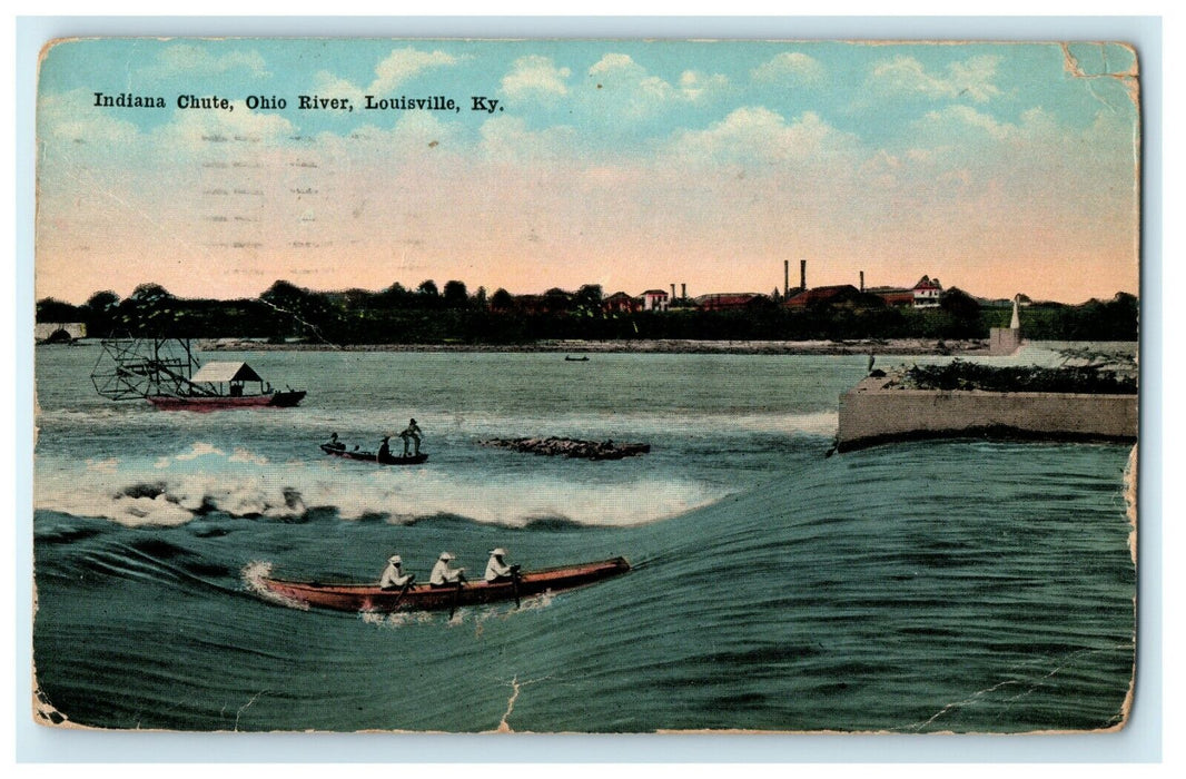 1919 Indiana Chute, Ohio River, Louisville Kentucky KY Postcard