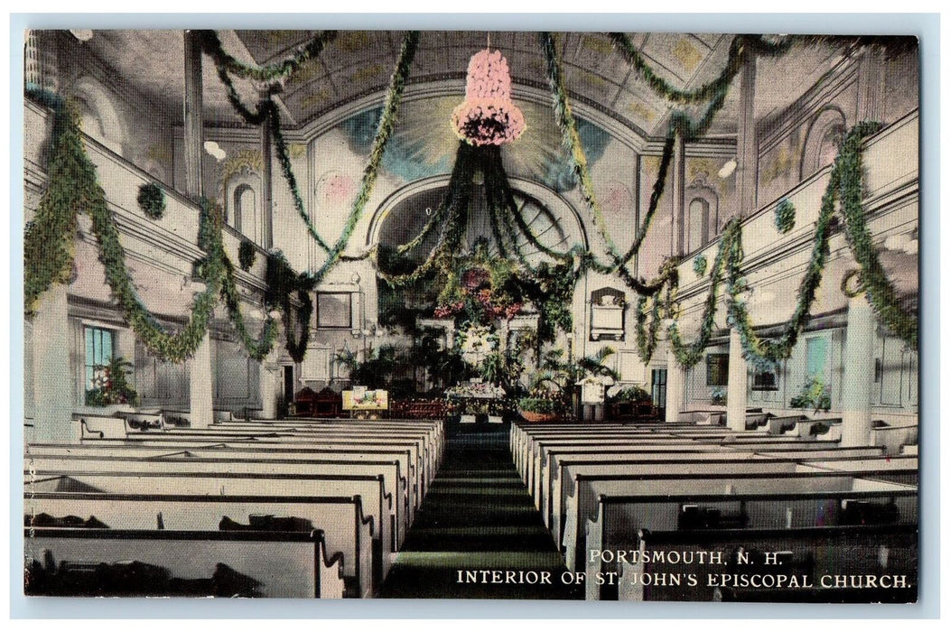 1950 Interior Of St. Johns Episcopal Church Portsmouth New Hampshire NH Postcard