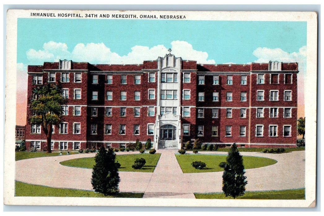 c1920s Immanuel Hospital 34th And Meredith Omaha Nebraska NE Unposted Postcard
