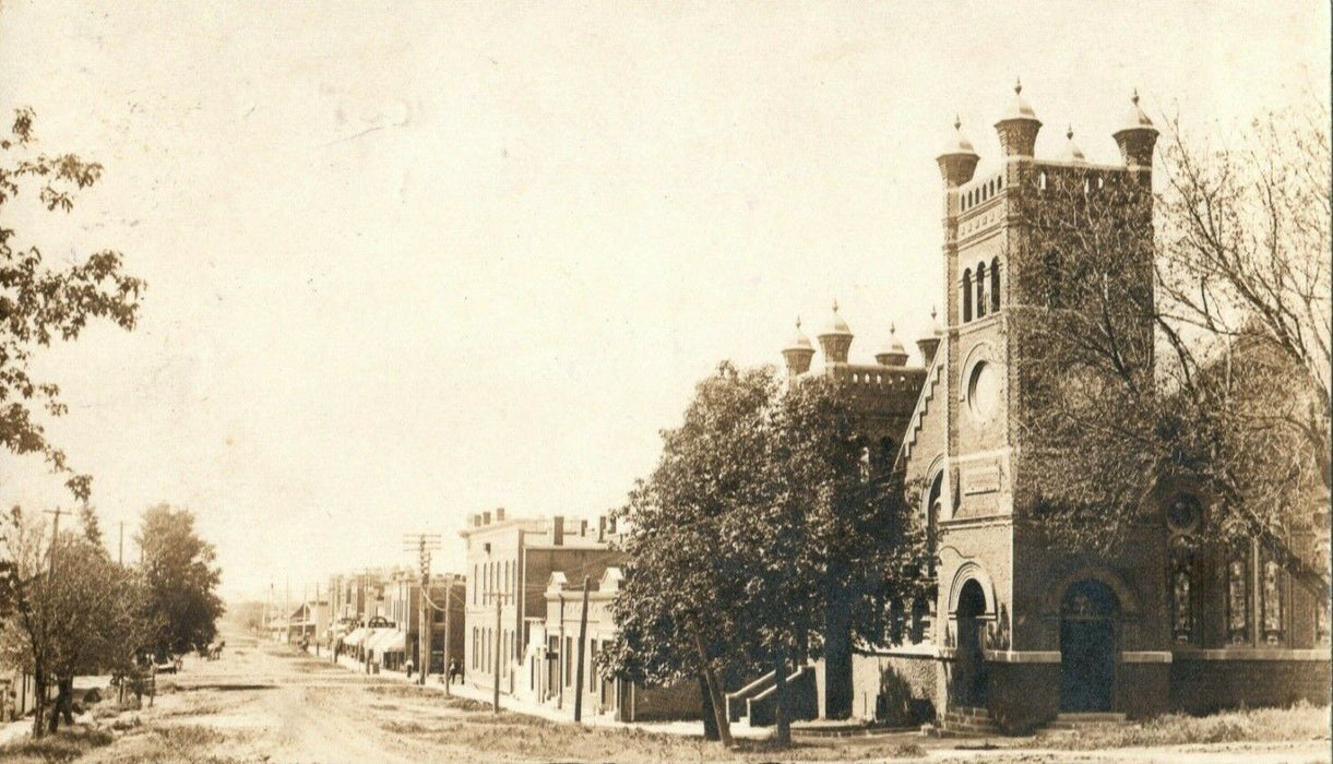 Congregational Church Stanton Nebraska RPPC Photo 1910 Hoskins Antique Postcard