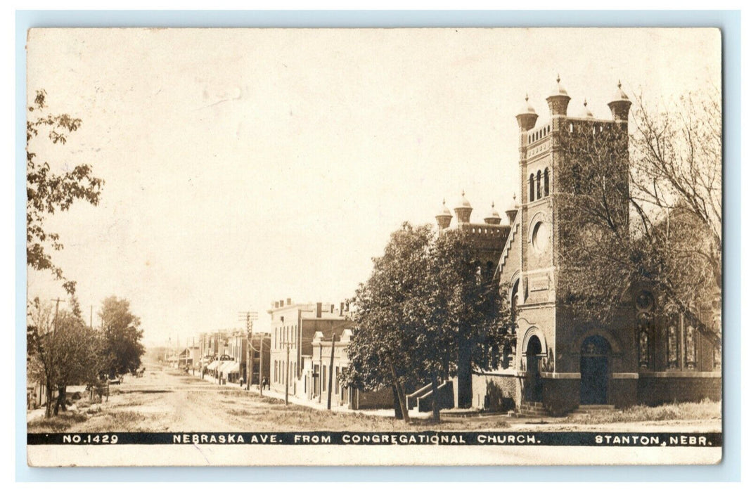 Congregational Church Stanton Nebraska RPPC Photo 1910 Hoskins Antique Postcard