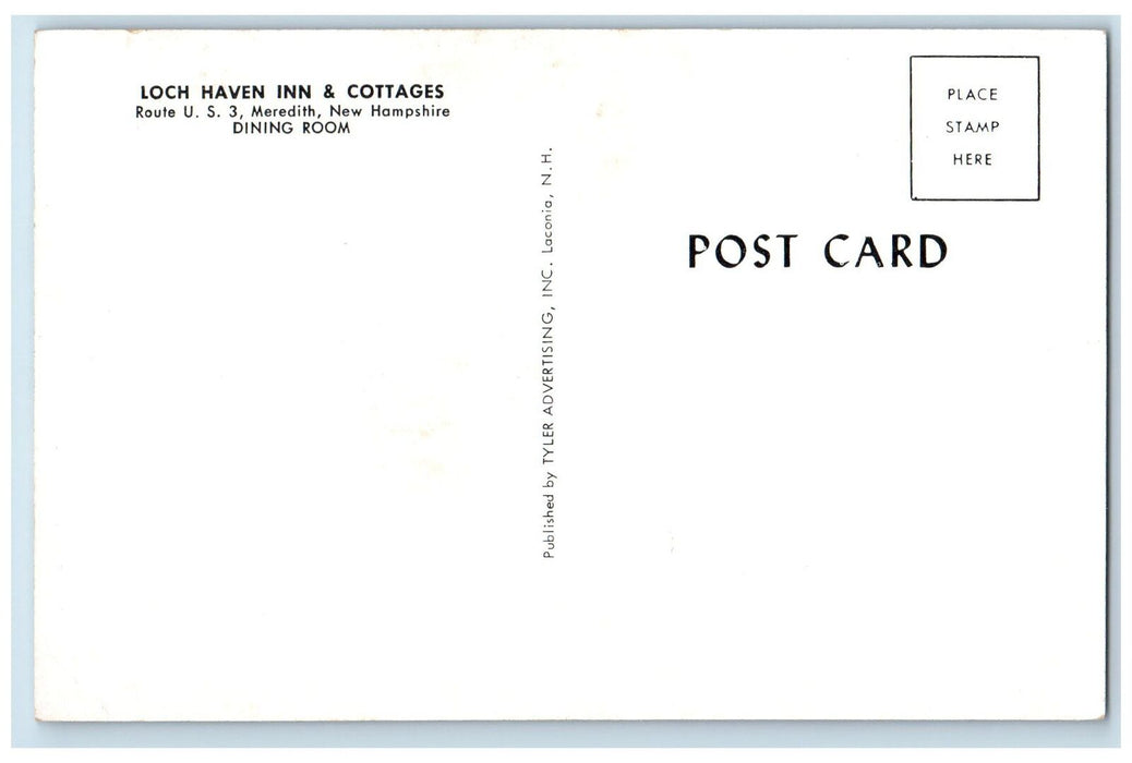 1950's Loch Haven Inn & Cottages Dining Room Restaurant Meredith NH Postcard
