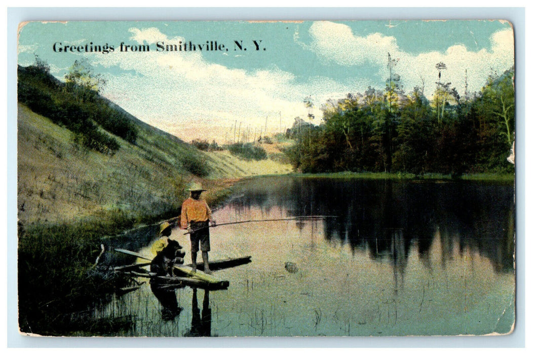 1912 Greetings from Smithville New York NY Antique Posted Postcard