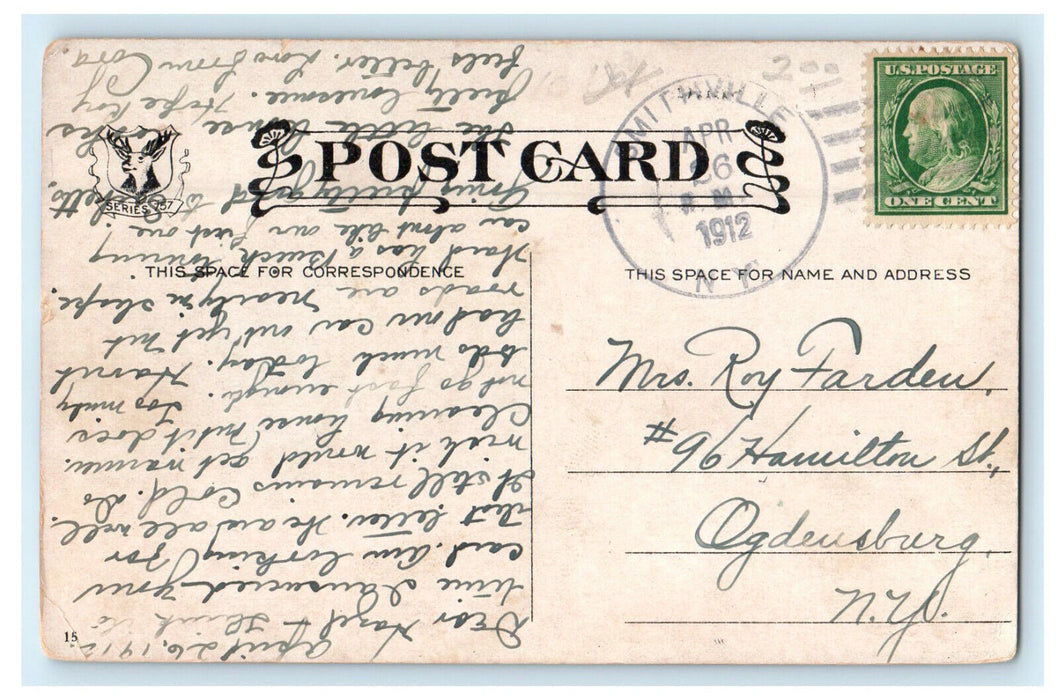 1912 Greetings from Smithville New York NY Antique Posted Postcard