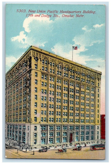 1912 New Union Pacific Headquarters Building Omaha Nebraska NE  Posted Postcard