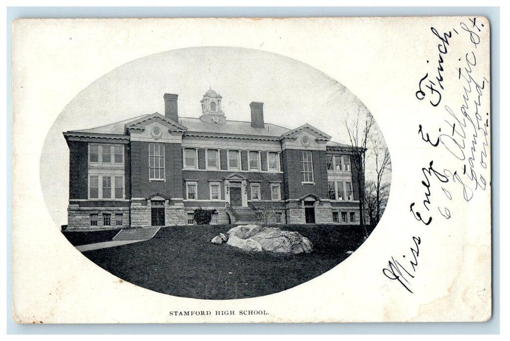 1903 Stamford High School Building Connecticut CT Posted Antique Postcard