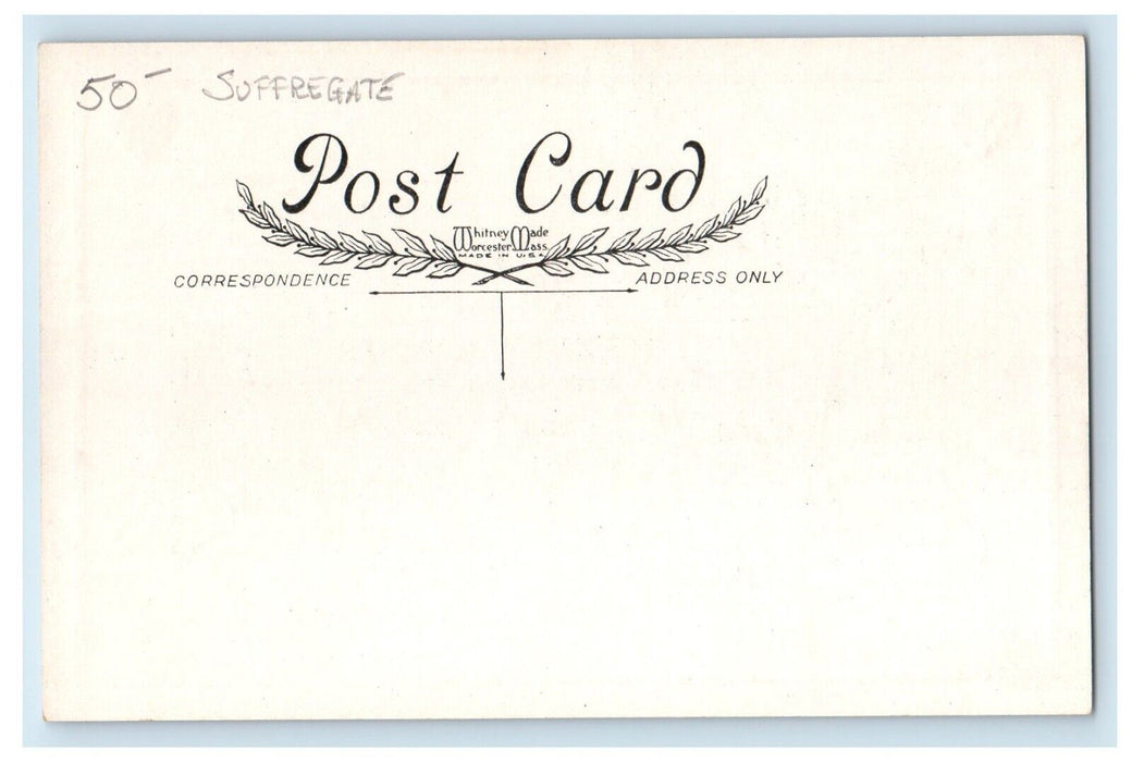 c1915 Valentine Women's Suffrage Wife Begging For Right to Vote Husband Postcard