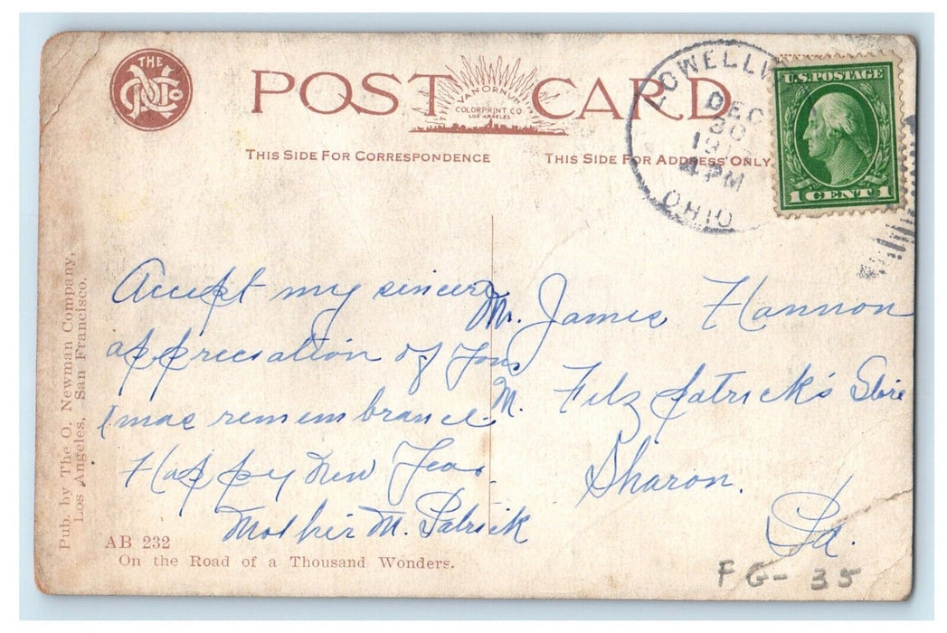 1913 House Garden Road Thousand Wonders Los Angeles CA San Francisco Postcard