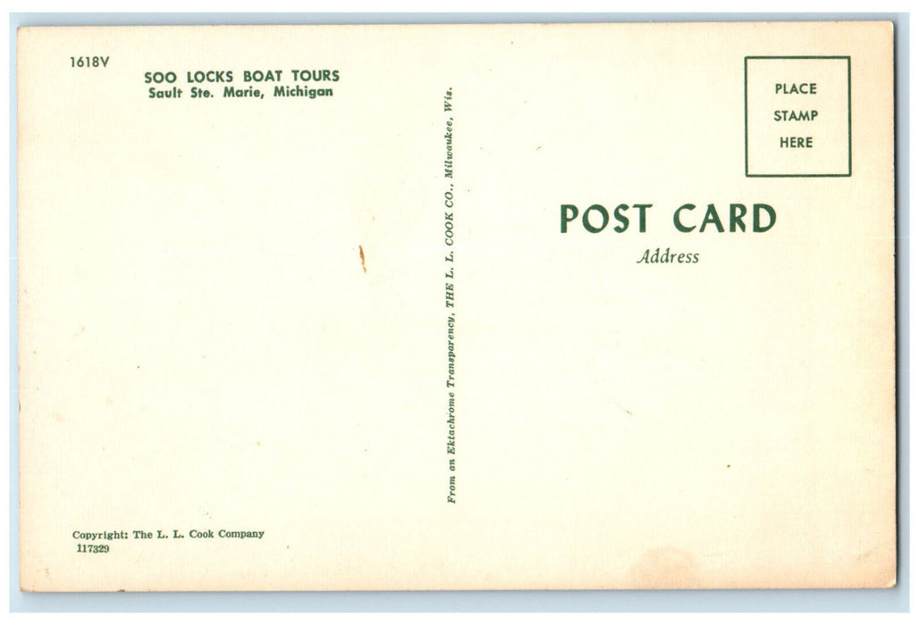 c1950's Soo Locks Boat Tours, Sault Ste. Marie, Michigan MI Postcard