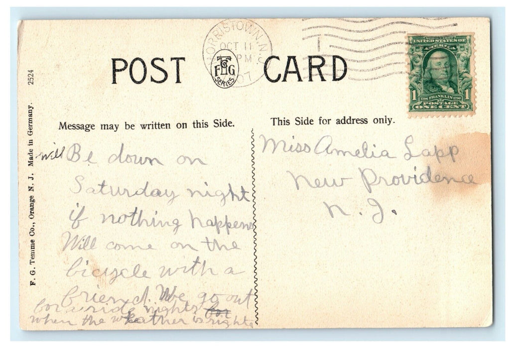 1907 Multiview Greetings From Morristown New Jersey NJ Posted Antique Postcard