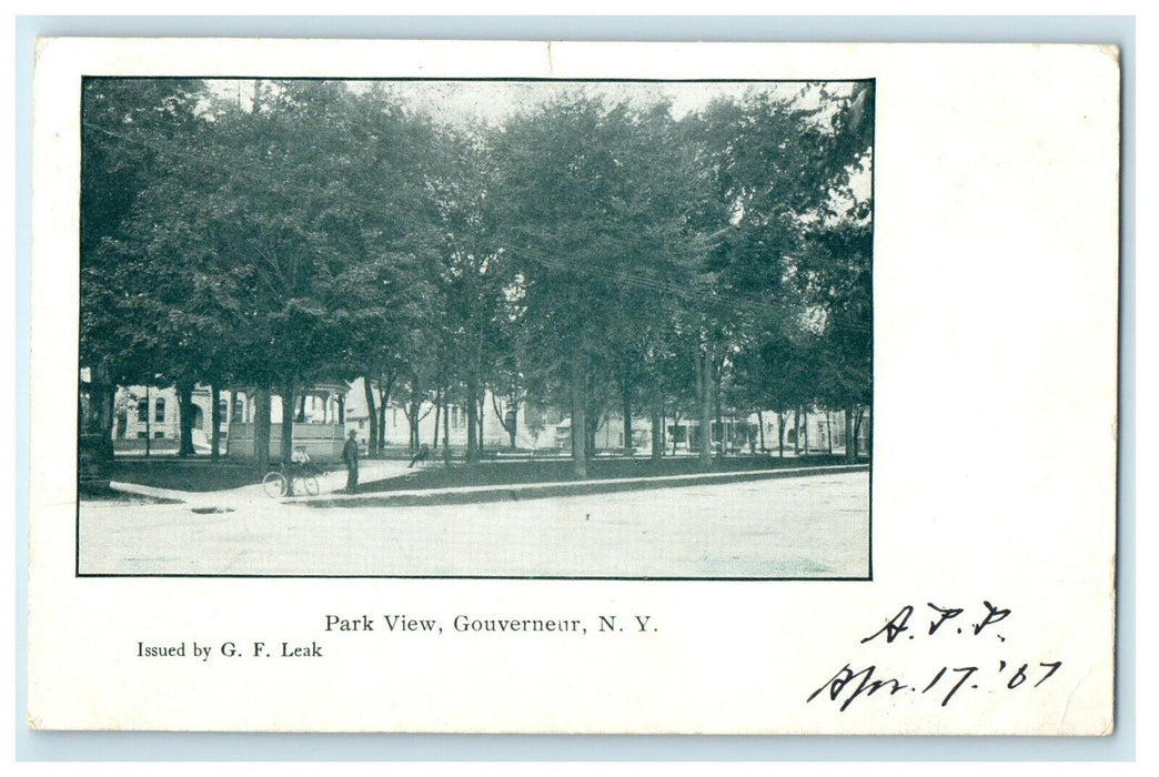 c1905 The Park View Of Gouverneur New York NY Posted Antique Postcard