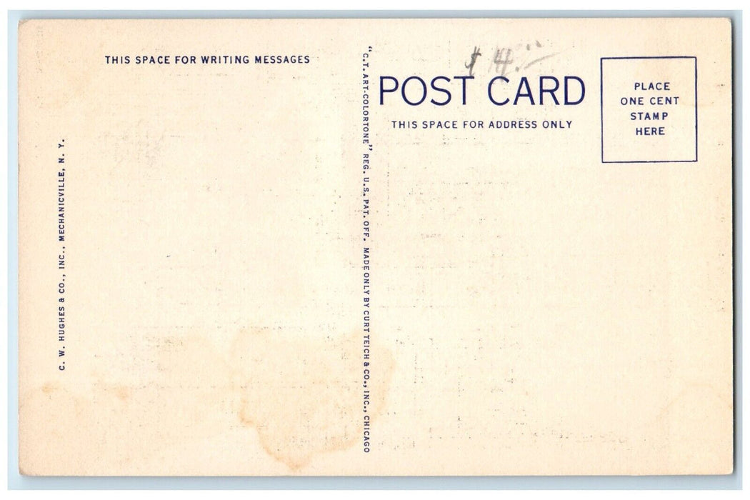 c1930's First Congregational Chruch Street View Lee Massachusetts MA Postcard