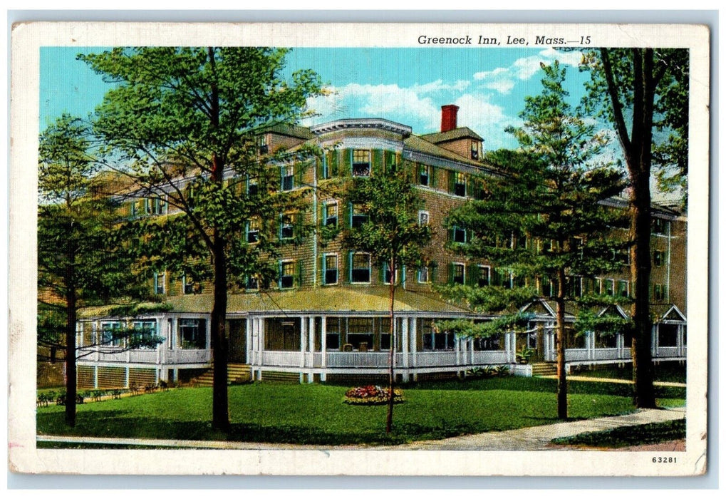 1940 View Of Greenock Inn Building Lee Massachusetts MA Vintage Postcard